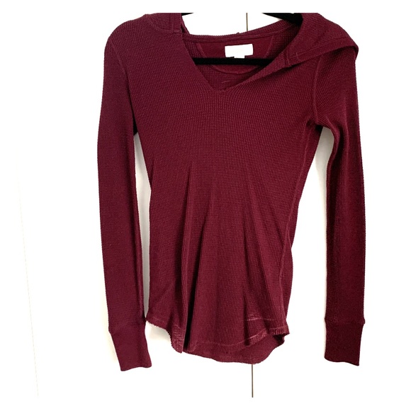 TNA Tops - Maroon TNA hooded long sleeve